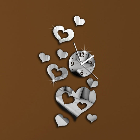 DIY decorative heart wall clock