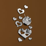 DIY decorative heart wall clock