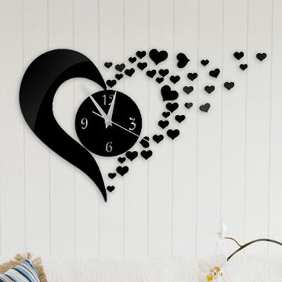 DIY decorative heart wall clock