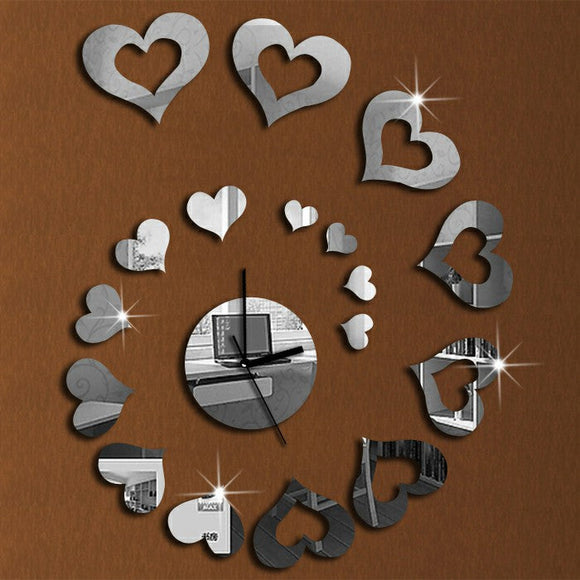DIY decorative Heart wall clock