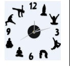 DIY decorative yoga wall clock