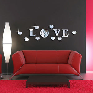 DIY decorative love wall clock