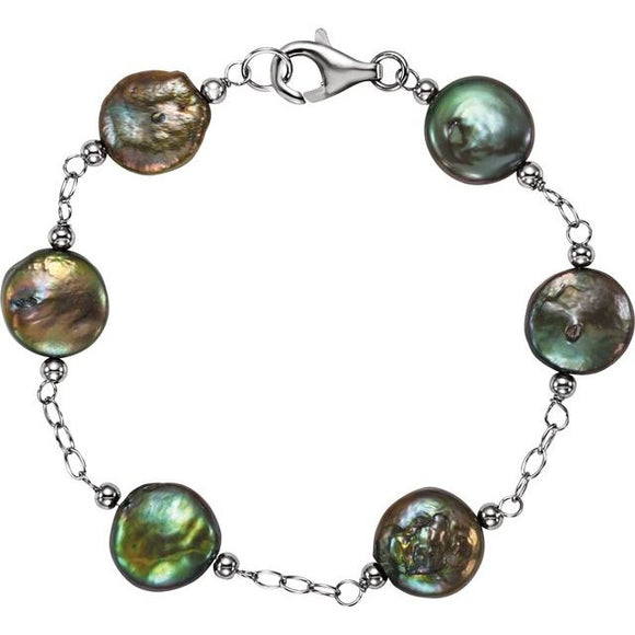 Sterling Silver Pearl Bracelet