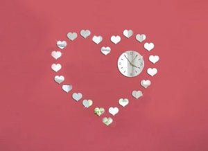 DIY decorative heart wall clock