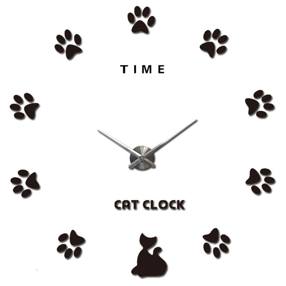DIY decorative modern cat wall clock