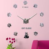 DIY decorative modern cat wall clock
