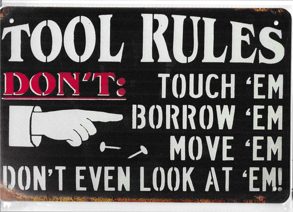 Antiqued Metal Sign
