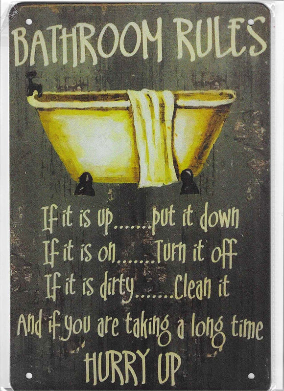 Antiqued Metal Sign