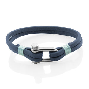 Steelx Blue Leather Bracelet