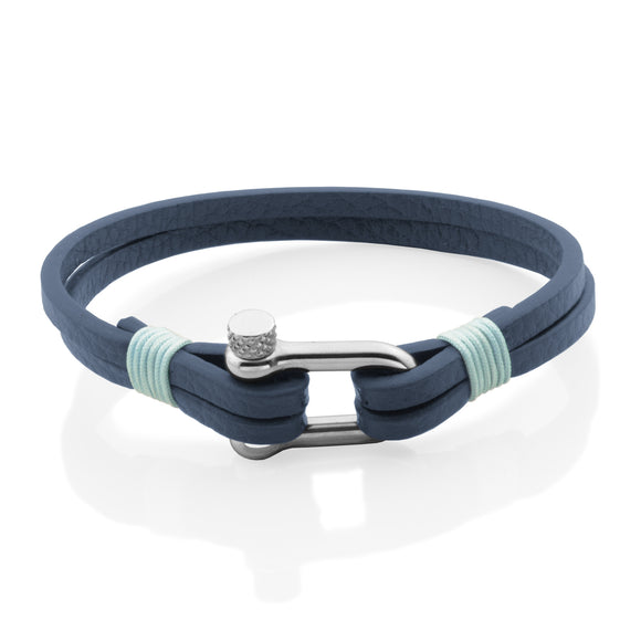 Steelx Blue Leather Bracelet