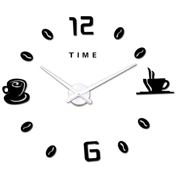 DIY decorative modern coffee time wall clock